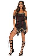 Tiger Lily the indian girl from Peter Pan, costume dress, faux suede, fringes, belt
